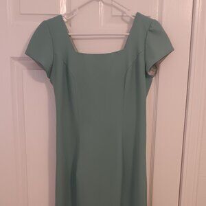 Teal Bridesmaid Dress With Bow in the Back